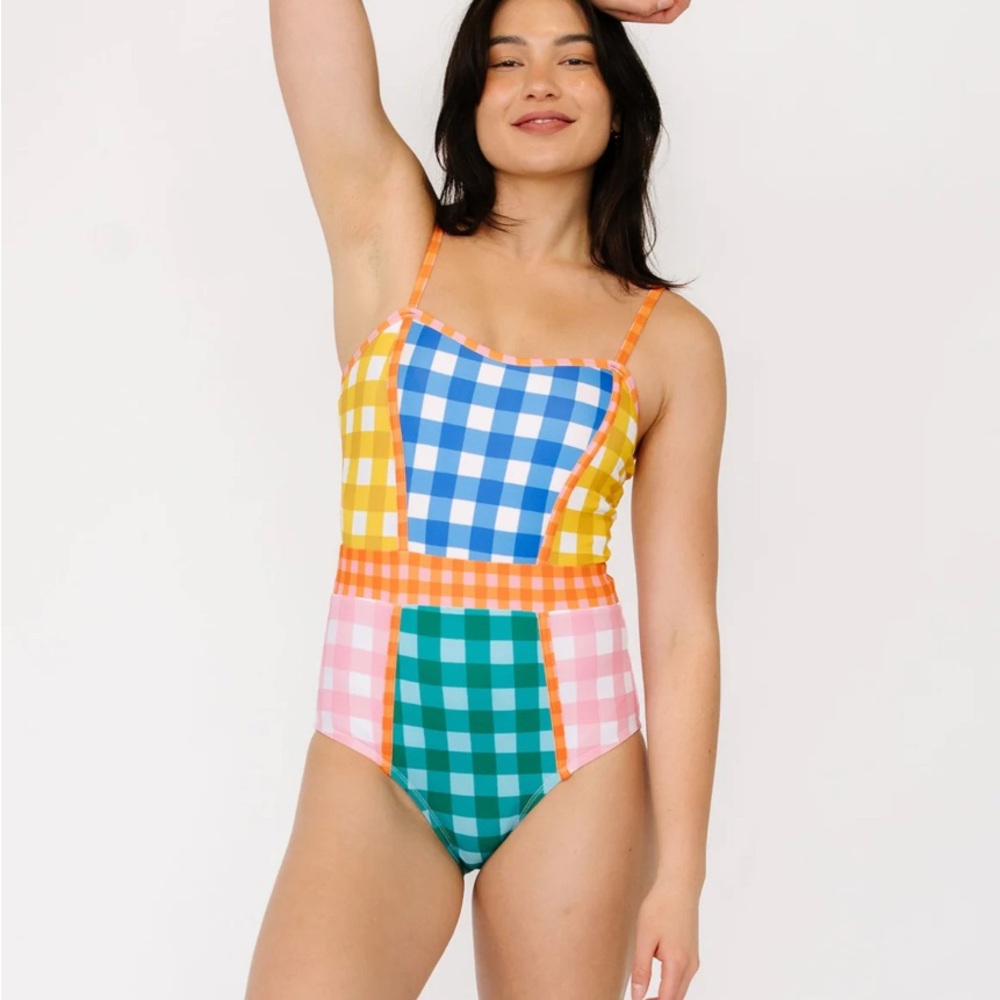 Lime Ricki GINGHAM CLASSIC ONE-PIECE